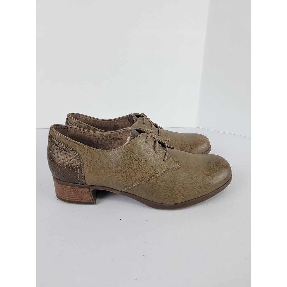Dansko Oxford Shoes Womens 40 9.5/10 Brown Leather Lace Up Block Heel Louise